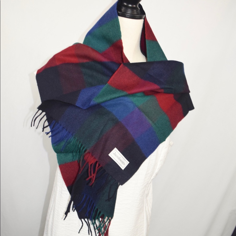 Wool plaid scarf